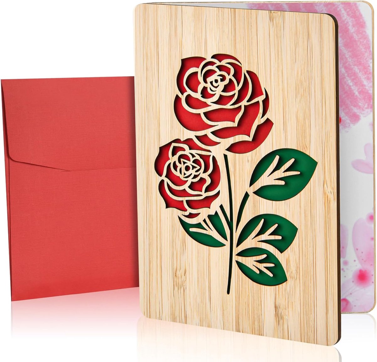 SnelShoppen - Houten Wenskaarten, Aanmoediging Kaart, Houten Verjaardagskaart, Valentijnsdag & Huwelijksverjaardag Cadeau - Premium Creatieve Houten K