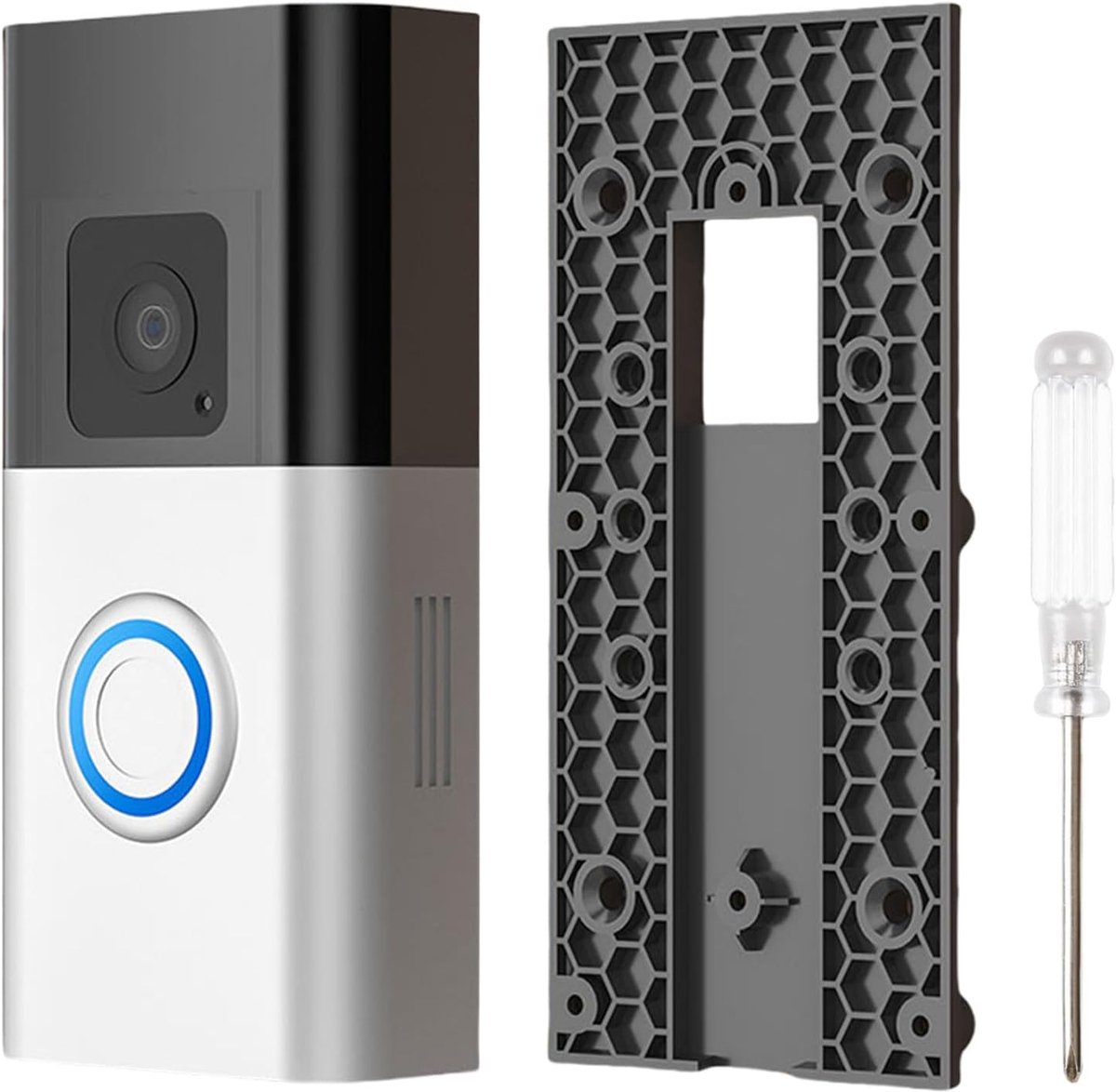 SnelShoppen - Doorbelhouder Zonder Boren voor Video Deurbellen (3/3 Plus/4/Battery Plus/Pro), Sterke Lijm Bevestigingsbeugel, Anti-diefstal Accessoire