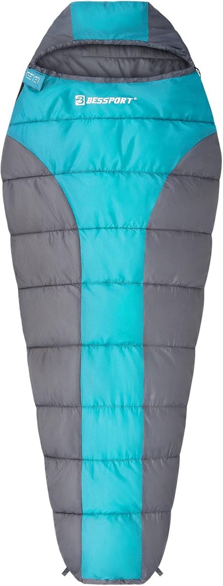 SnelShoppen - Ultralichte Mummyslaapzak 3 Seizoenen - Waterafstotend Camping Slaapzak voor Volwassenen - Kleine Maat 205x75x50 cm - Warm en Ademend vo