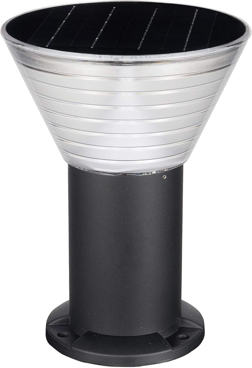SnelShoppen - Solar Tuinlampen Rome 30cm | LED Buitenlamp | 400 Lumen Warm Wit Licht | IP65 Waterdicht | Draadloos | Lange Brandduur 15 Uur | Hoogwaar