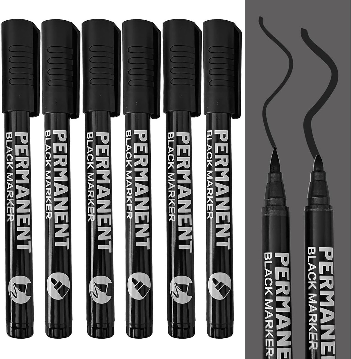 SnelShoppen - 6 Stuks Witte Permanente Waterproof Markers, Hoogwaardige Acrylverf Markers, Multifunctionele Verfpen voor Kaarttekeningen en DIY Handge