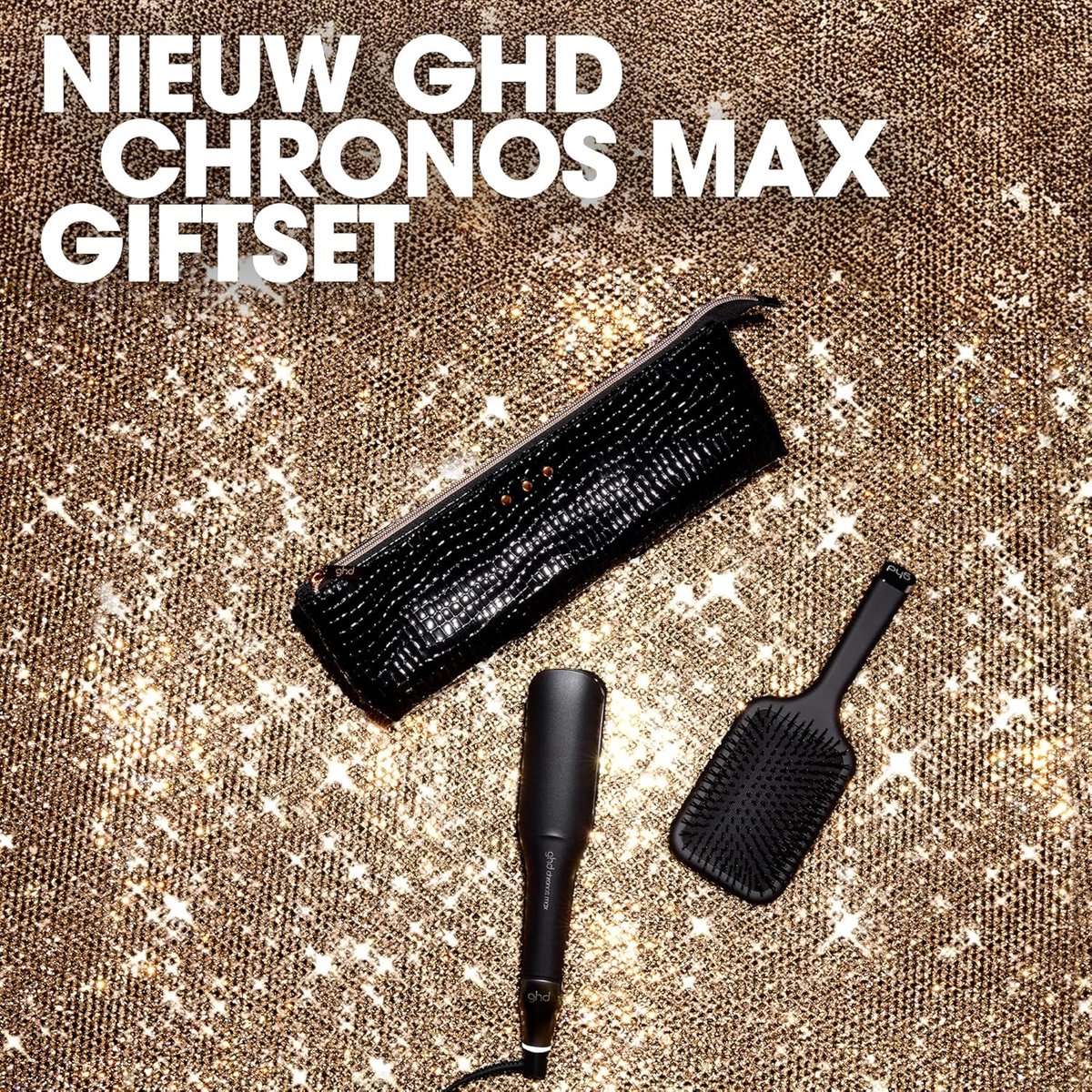 SnelShoppen - Styler Chronos Max Giftset - 3x Sneller Stylen met 85% Grotere Platen - Inclusief GHD Borstel en Hittebestendige Opbergzak - Zwart - Per thumbnail 6