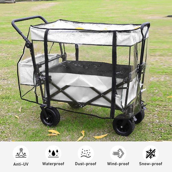 Thijox - Universele Regenbescherming voor Wagen en Campingwagen, Ademend, Transparant, Compact, Geschikt voor Bolderkar, Trolley, Handwagen, Strand, C van Thijox — afbeelding 3