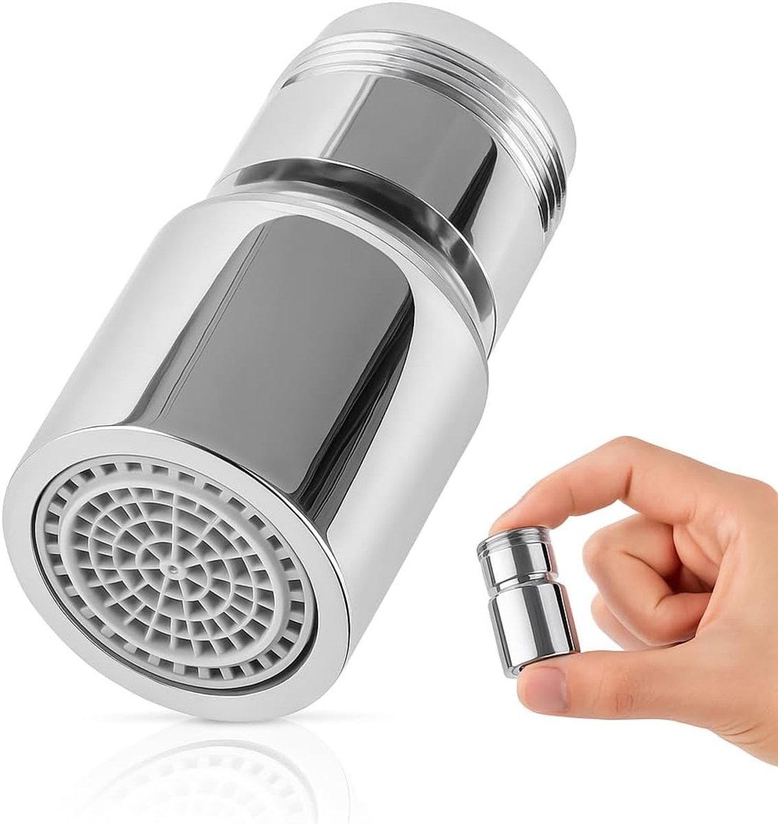 SnelShoppen - 360° Rotatable Faucet Aerator - Chrome Water Tap Attachment voor Keuken en Badkamer - Jet Regulator met 2 Waterstralen