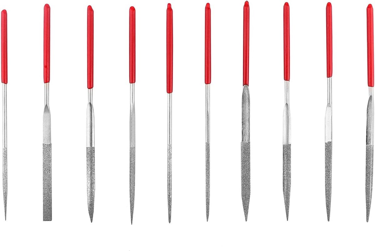 SnelShoppen - Mini Diamond Needle File Set - 10 Stuks Nauwkeurige Diamant Vijlenset - Perfect voor Houtbewerking, Modelbouw, en Creatieve Projecten -