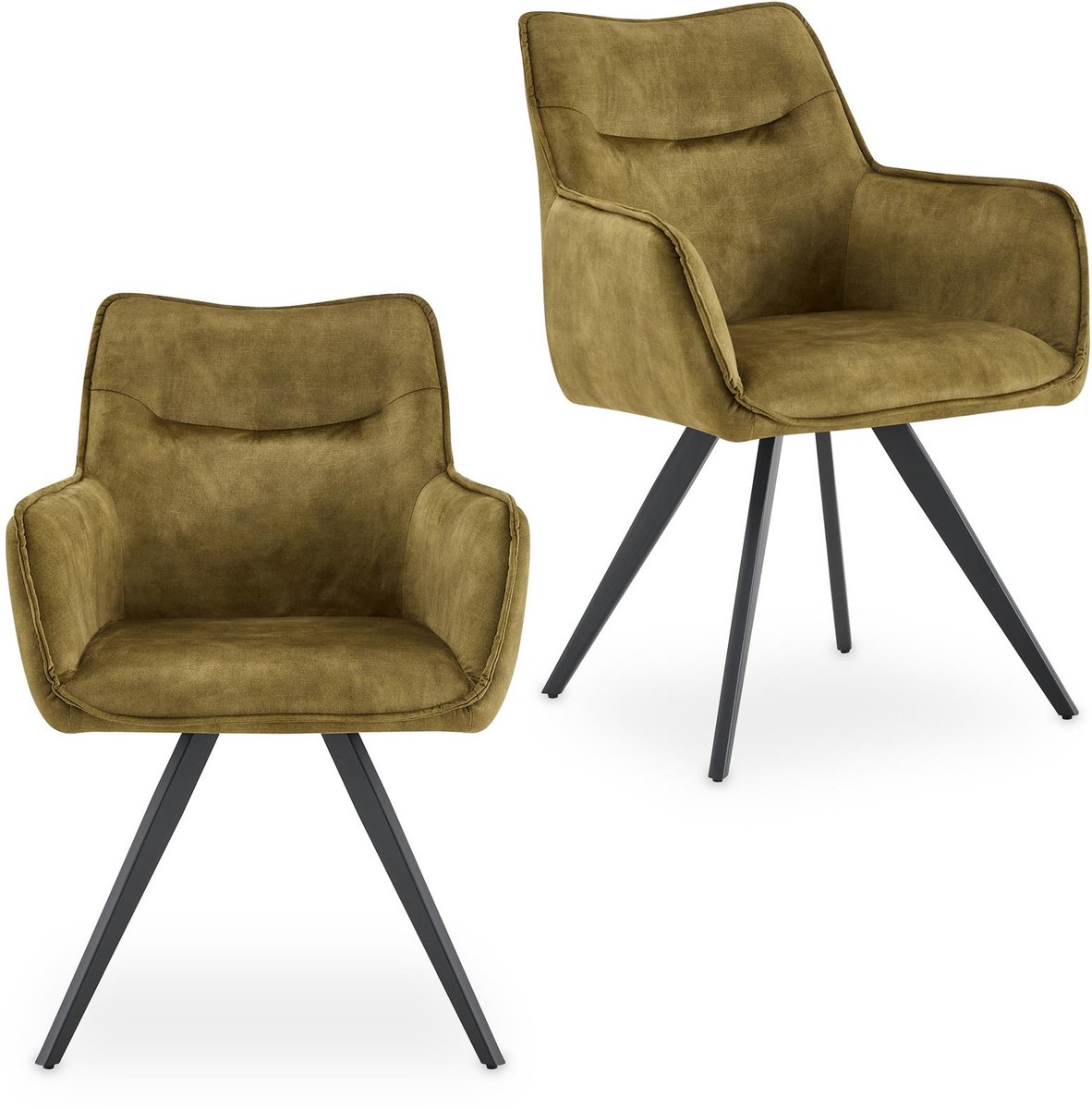 Eetkamerstoelen VENICE, set van 2 – olijfgroen
