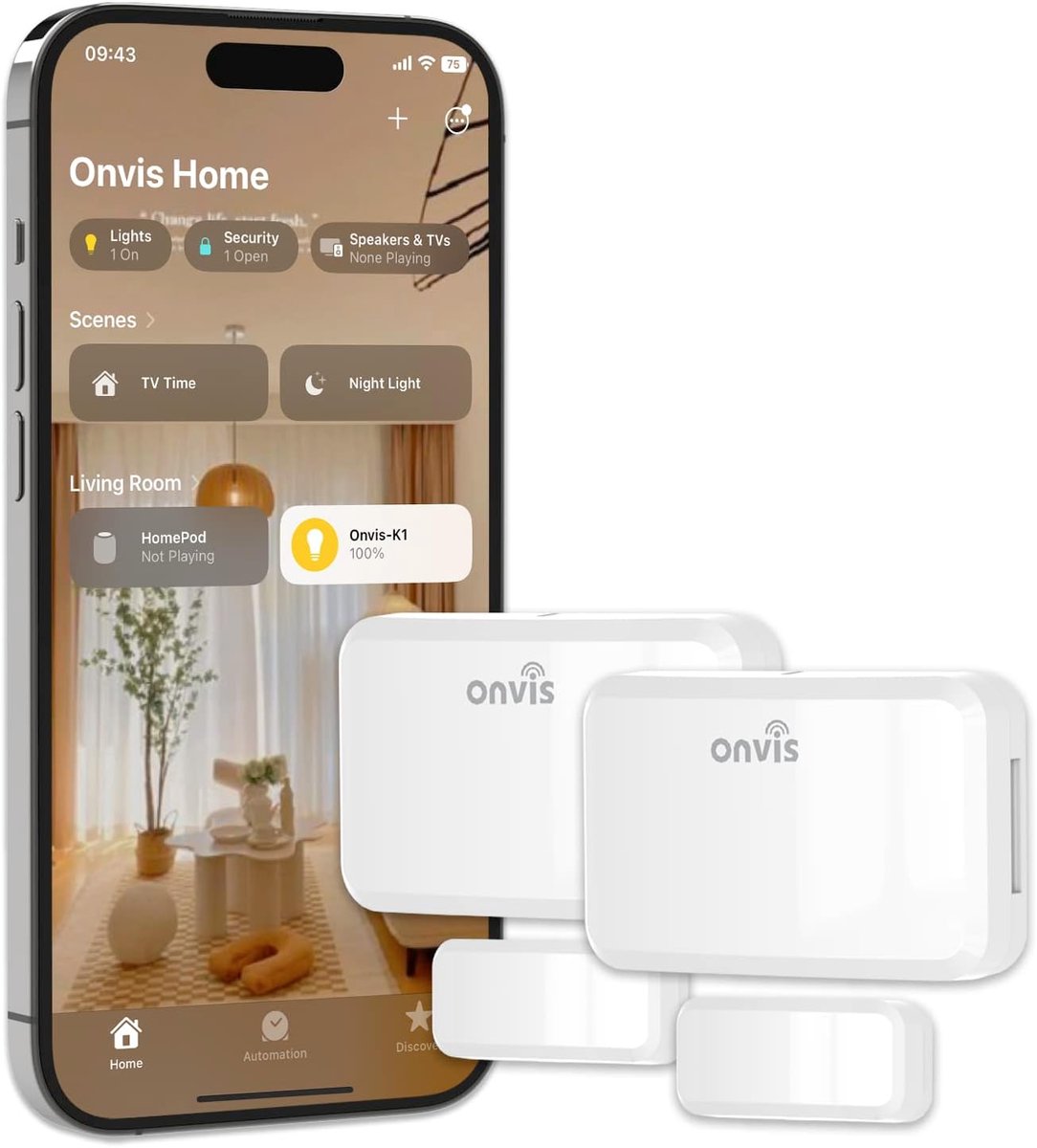 SnelShoppen - Smart Deur- en Raamsensor Bluetooth Thread Open/Dicht Sensor voor Deuren en Ramen - Energiezuinig, Compatibel met Apple HomeKit - 2 Stuk