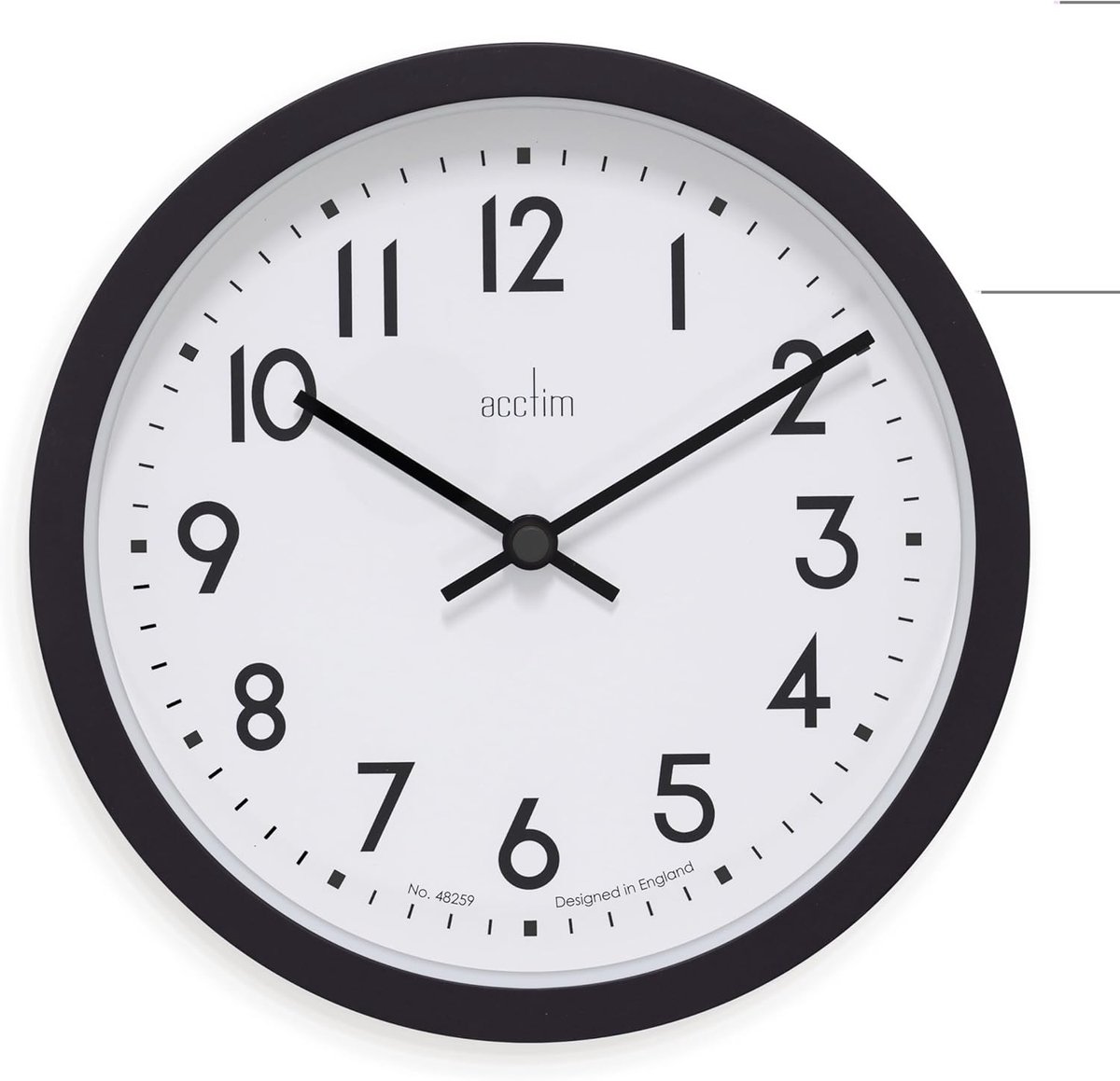 SnelShoppen - Wandklok Soot Black 20cm - Quartz Beweging - Modern Design - Stijlvolle Decoratie voor Woonkamer, Keuken, Kantoor - Plastic Casemateriaa