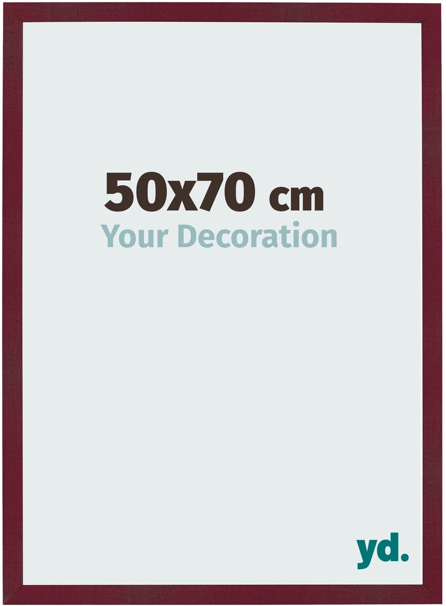 Your Decoration - Fotolijst 50x70 cm - MDF - Wijnrood Geveegd - Bologna