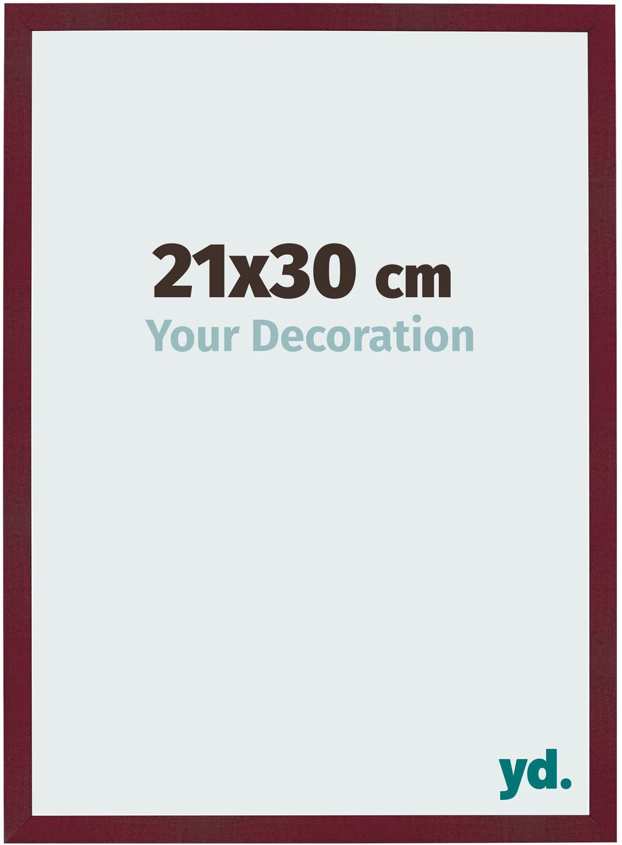 Your Decoration - Fotolijst 21x30 cm - MDF - Wijnrood Geveegd - Bologna