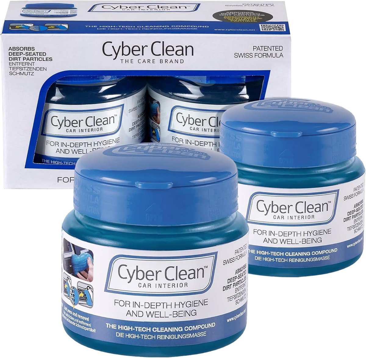 SnelShoppen - Cyber Clean Autoreinigingsmassa, 2 x 145 g, Herbruikbare Reinigingsgel voor Auto-interieur, Cockpit en Armaturen, Hoogwaardige Reiniging