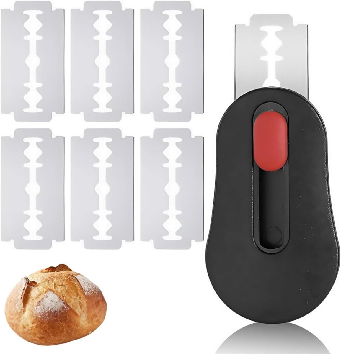 SnelShoppen - Portable Broodmes - Sourdough Score Tool - RVS Deegmes met 6 Scheermesjes - Magnetisch Brood Lame Snijgereedschap - Brood Bakaccessoires