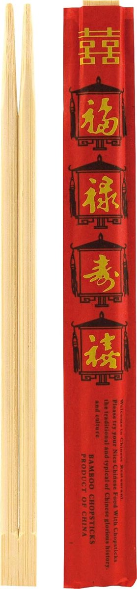 SnelShoppen - Disposable Bamboe Eetstokjes 21 cm, 100 Paren met Aziatisch Motief, Neutrale Smaak, Perfect voor Sushi, Rijstgerechten en Feestjes
