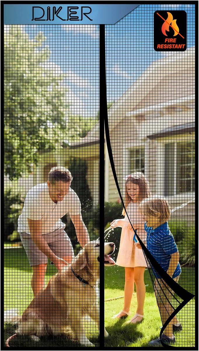 SnelShoppen - Magnetisch Vliegenraam Deur 90 x 220 cm - Insectenwerend Gordijn van Duurzaam Fiberglas - Ideaal voor Binnen, Terras, Balkon - Sluit Aut