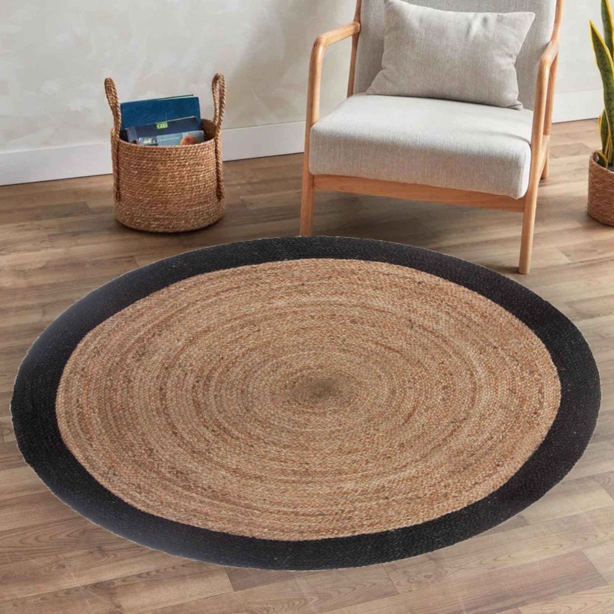 Jute vloerkleed Tamani Black Nature