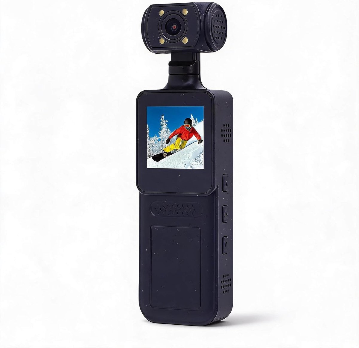 SnelShoppen - 4K Ultra HD Camcorder Mini Videocamera met 180° Draaibare Lens, WiFi Actie Camera voor Outdoor Sporten, 135° Ultragroothoek, Perfect voo