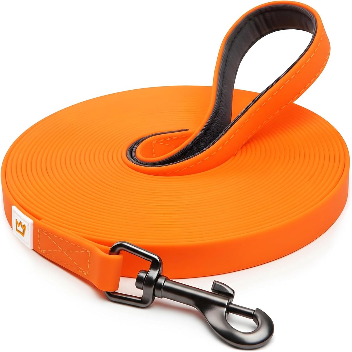 SnelShoppen - Robuuste 10 m hondenlooplijn voor honden - weerbestendige hondenriem met gevoerde handgreep - PVC materiaal, waterproof & vuilafstotend