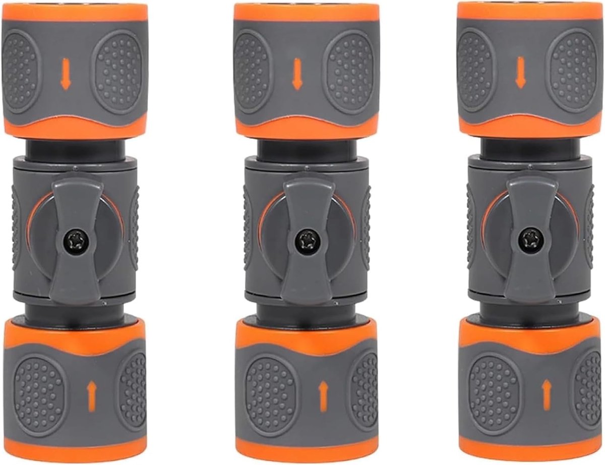 SnelShoppen - 3-delige Tuinslang Aansluitingen met Regelkraan - 1/2 en 3/4 Inch - Inclusief Afdichtingstape - Perfect voor Tuinirrigatie en Waterbehee