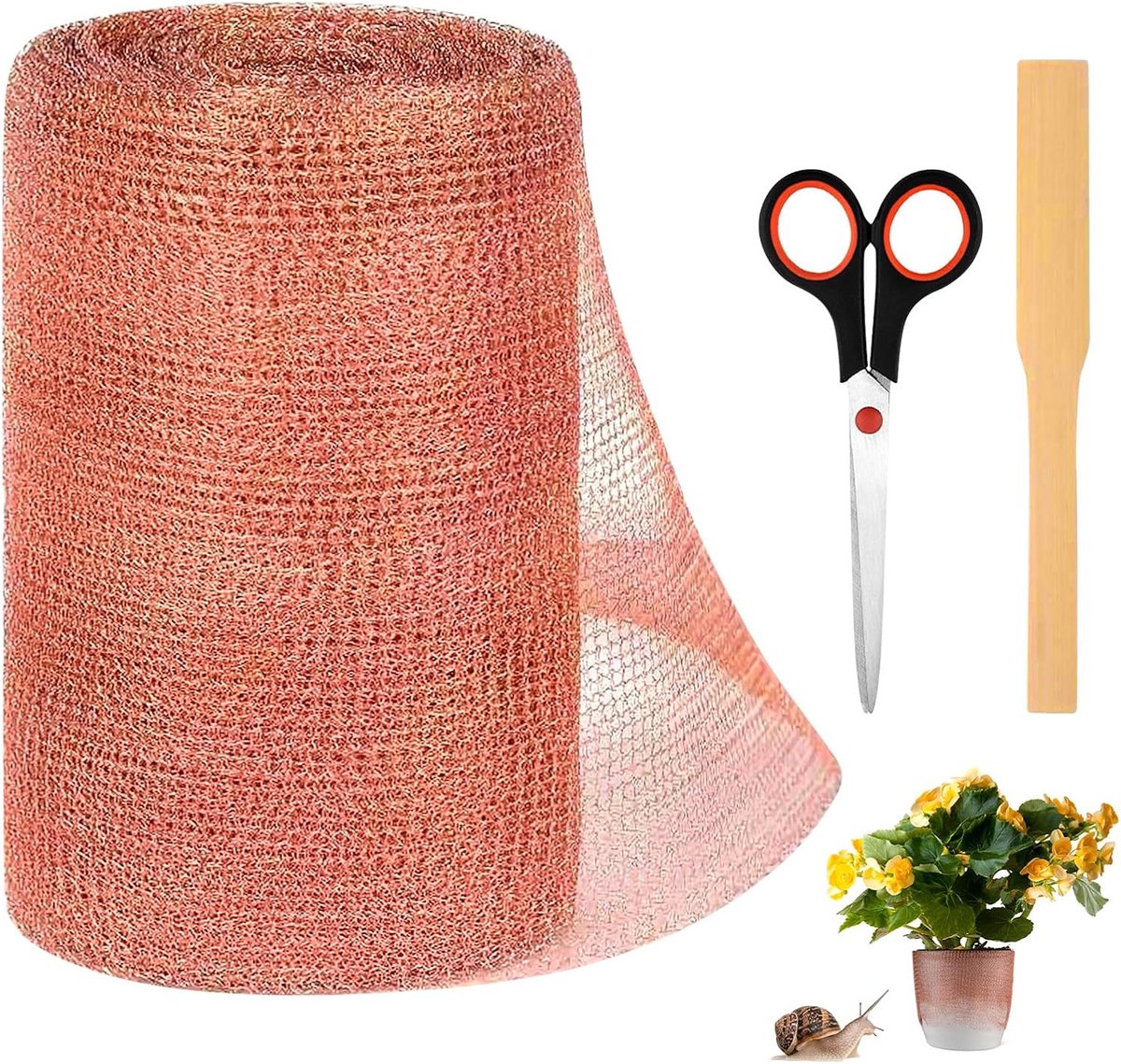 SnelShoppen - Copper Gallery Roller - 12m x 127mm Koper Gaas, Dubbel Laags, Flexibel en Snijdbaar, Ideaal voor Bescherming tegen Slakken, Muizen, Inse