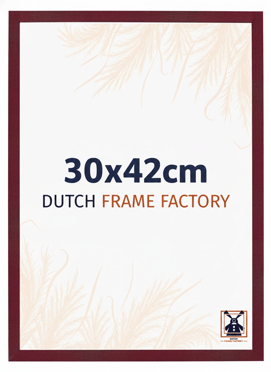 Fotolijst 30x42 cm - MDF - Wijnrood Geveegd - Benno