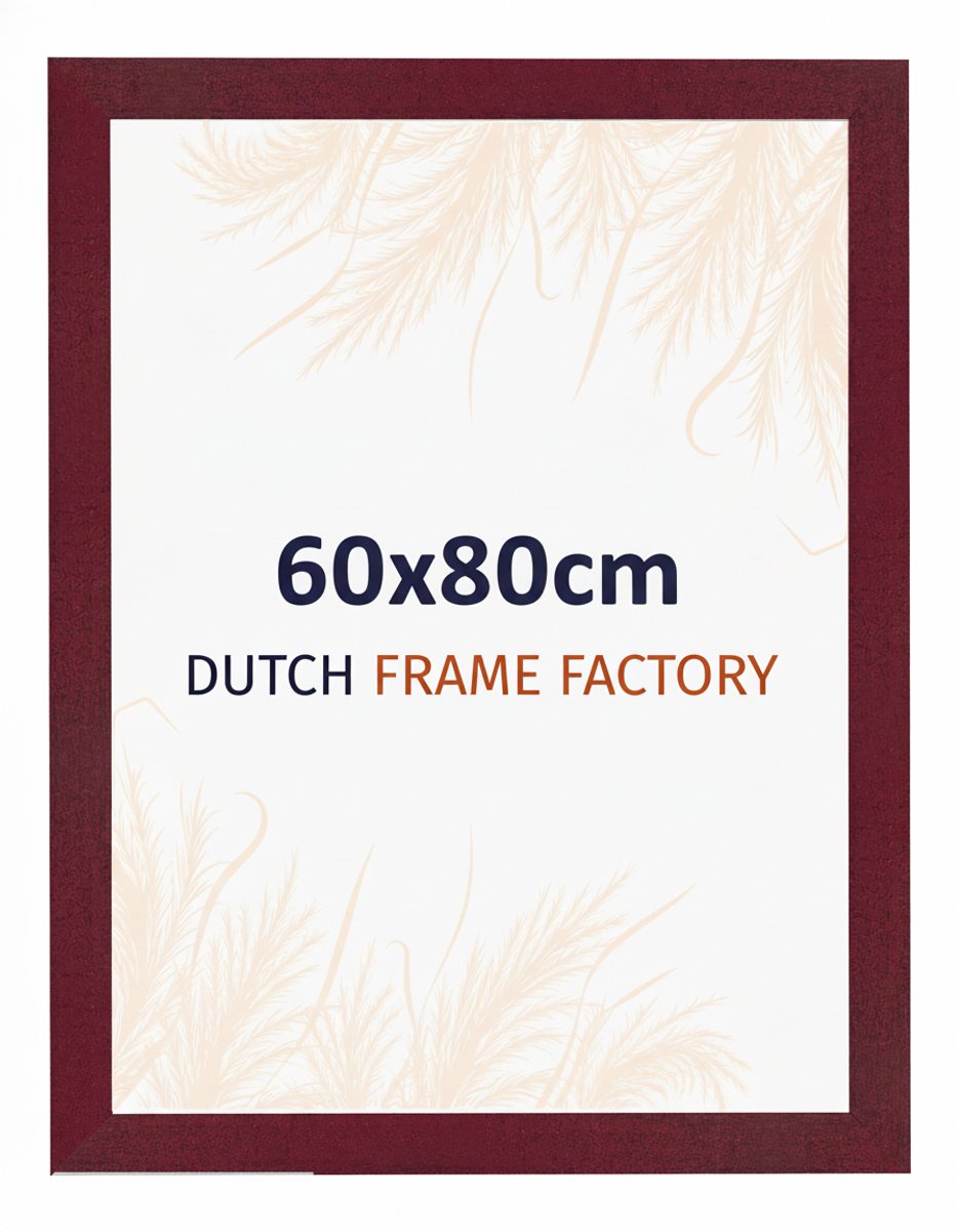Fotolijst 60x80 cm - MDF - Wijnrood Geveegd - Benno