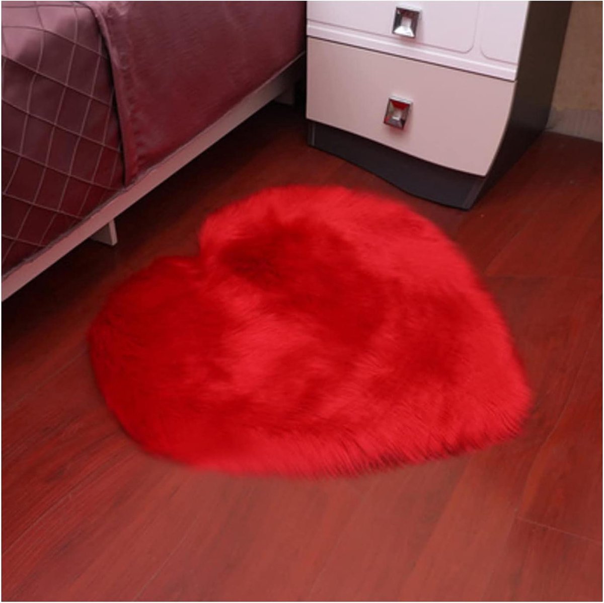 Hartvormig Kleed - Zacht Vloerkleed - Interieur Decoratie - Kunstwol Imitatie - 50x60cm - 
