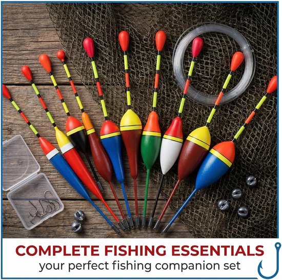 Thijox - 10 stuks hengeldobbers set - zwemmer vissen & forel dobbers met vislood - gevoelige beetherkenning, uitstekende zichtbaarheid, voor meren, vi van Thijox — afbeelding 4