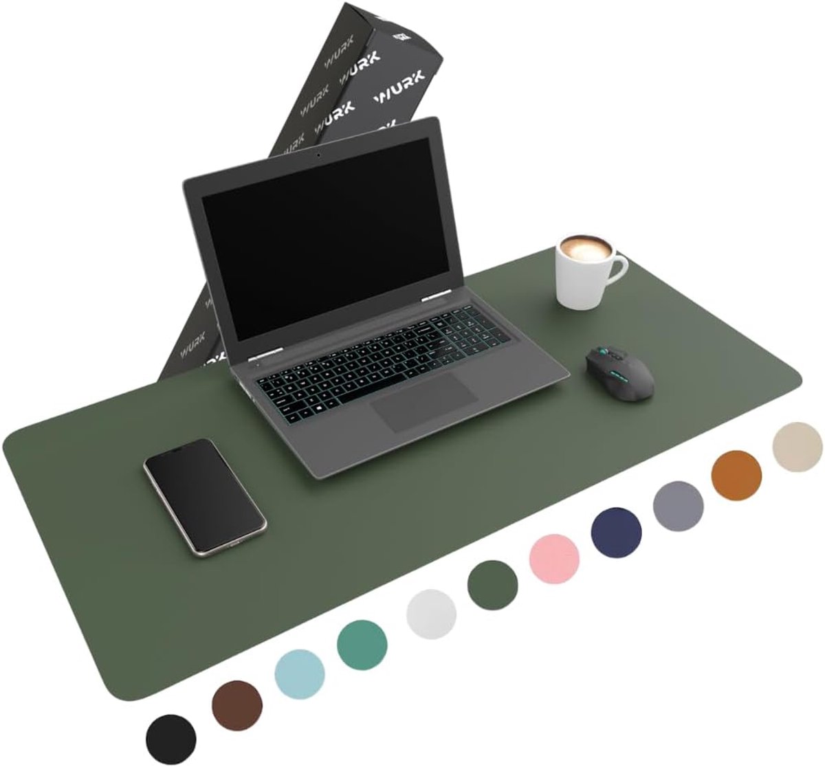 SnelShoppen - Professionele Bureau Onderlegger 90 cm x 45 cm - XXL Muismat - Multifunctionele Grote Bureauonderlegger - Desk Mat - Groen - Ideaal voor