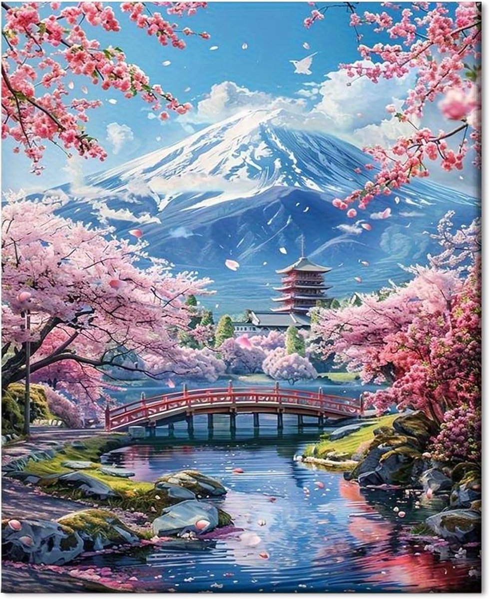 SnelShoppen - Schilderen op Nummer Volwassenen Landschap - Verf op Nummer Volwassenen Bloem - Cheerful Painting Kits Zee - Canvas Schilderen met Borst