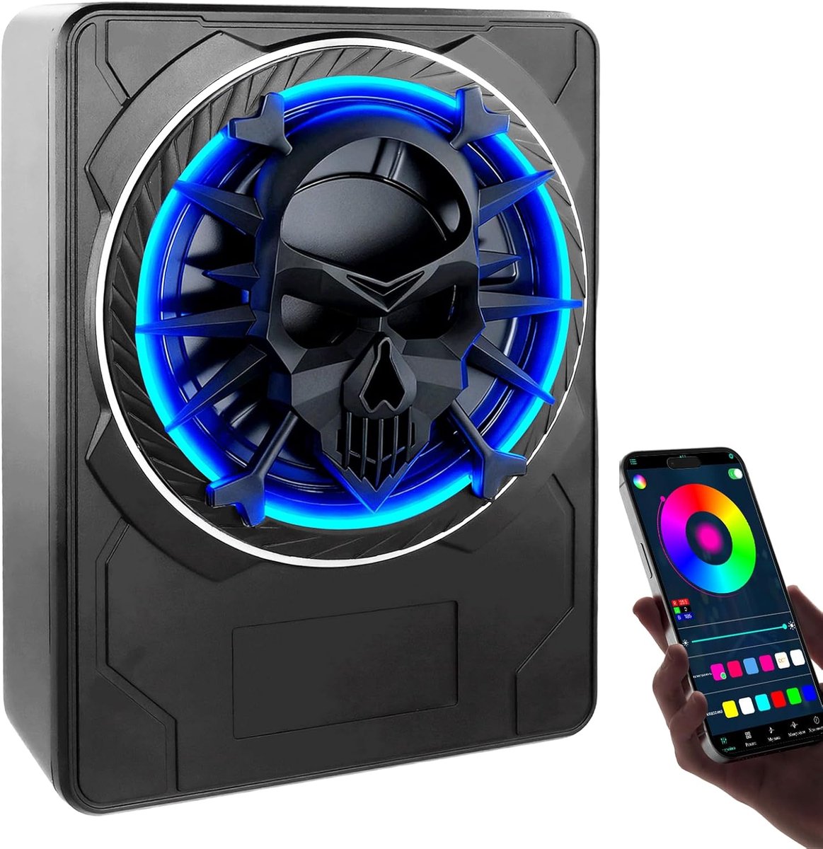 SnelShoppen - Actieve Subwoofer Auto 10 Inch - 1200W Vermogen - Onder Stoelen Monteerbaar - Compact Design met RGB Sfeerverlichting - Ideaal voor Fees