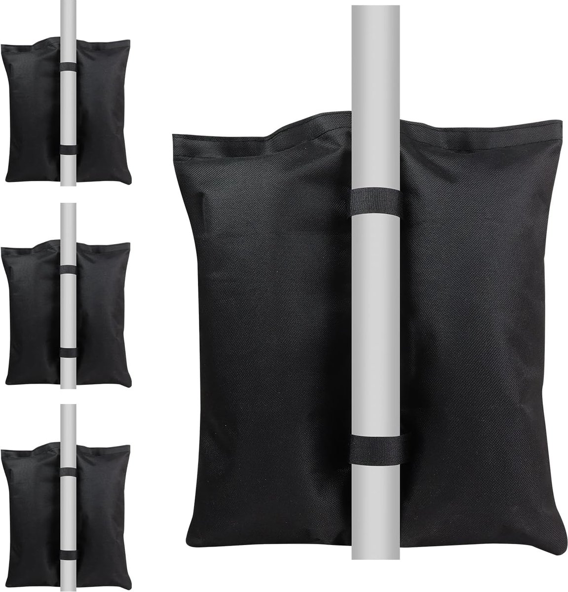 SnelShoppen - 4 Stuks Zandzakken, Robuuste Gewichtzakken voor Tent, Baldakijn, Pop-Up Tent, Terrasparasol, Parasol, Verzwaarde Voetzak voor Trampoline
