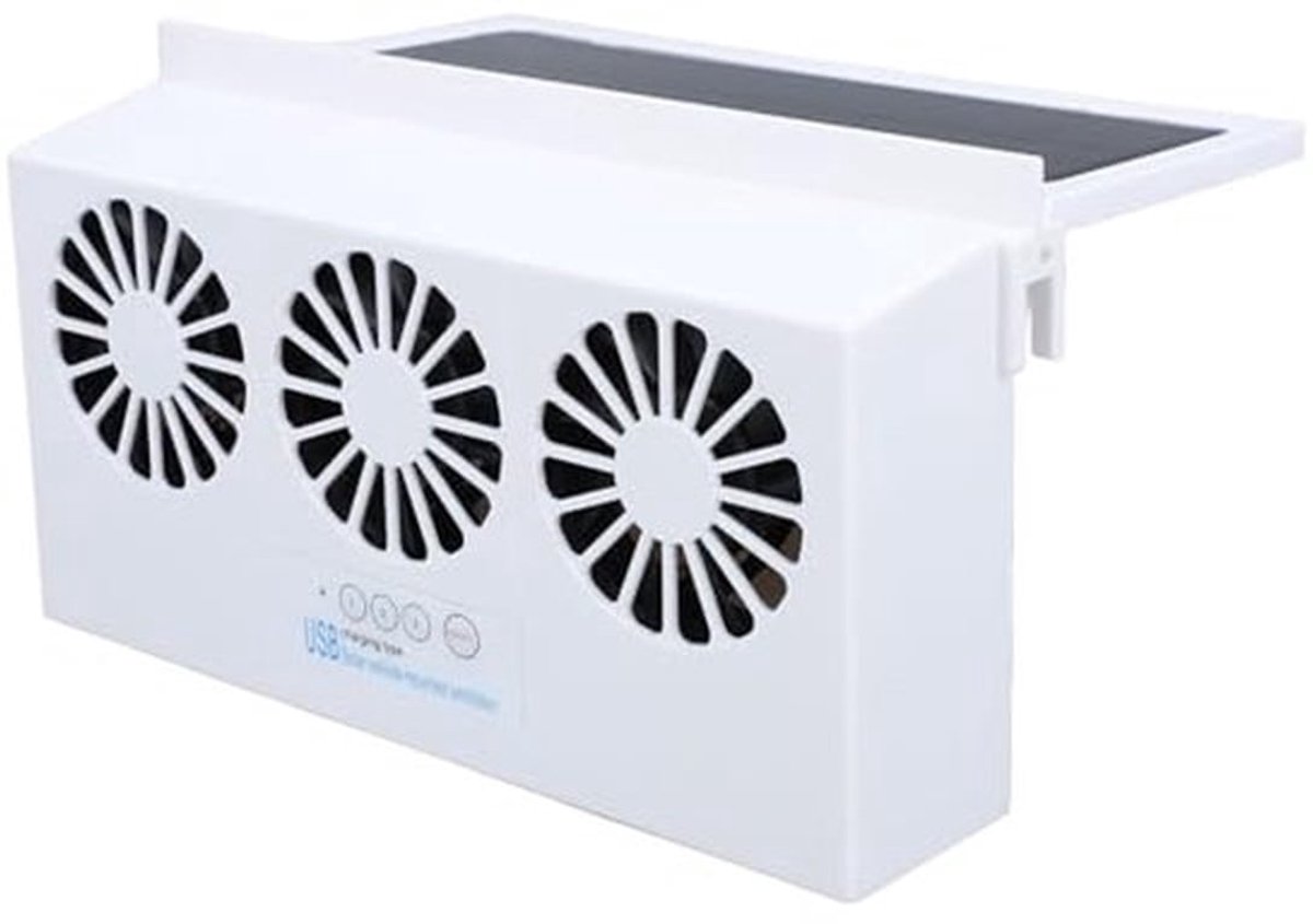 Auto-uitlaatventilator, 4500 Tpm, 3 Ventilatoren, Auto-ontluchter, Radiatorventilatoren op Zonne-energie, USB-aangedreven, Energiebesparend, Stille Autoruitkoeling, Luchtreiniger