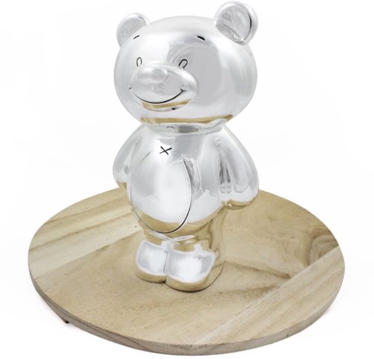 Twinkle Twinkle Silver Plated Teddy Bear Money Box