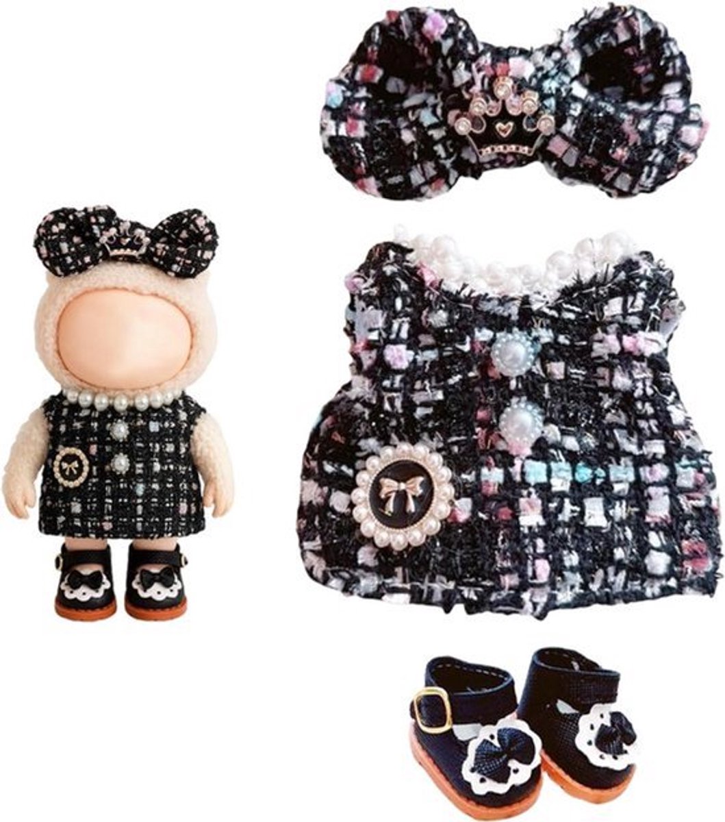 Schattige Kleding Voor Poppen 17 cm - Strik Haarspeld-Jas-Schoenen voor - Accessoires Poppenaccessoires Cadeaus Voor Meisjes Jongens