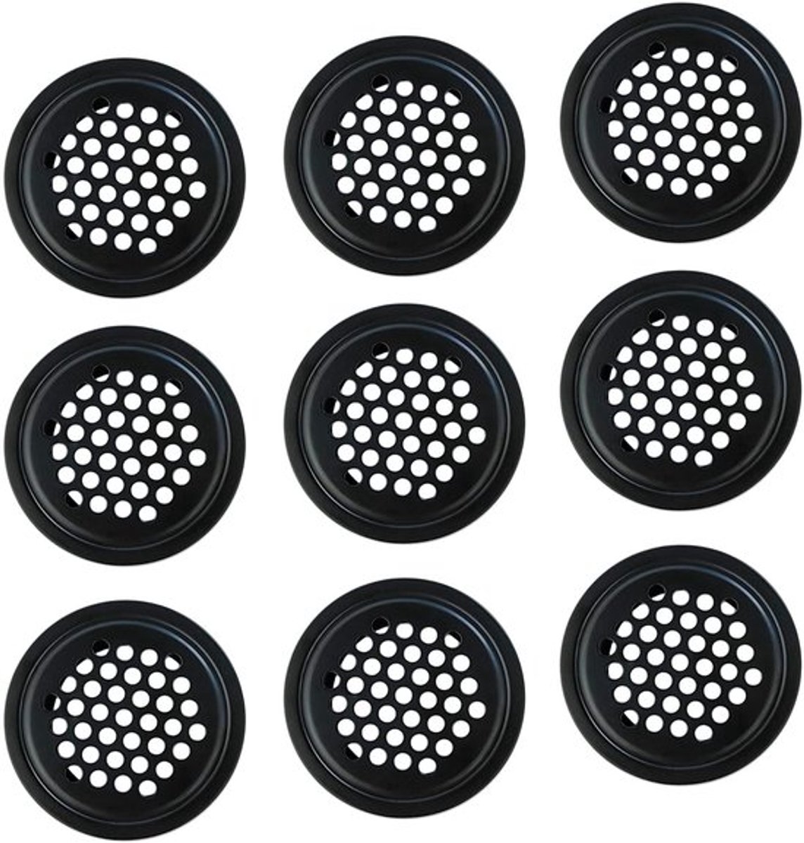 10PCS RVS Luchtvent 19mm, Circulaire Gaas, Zwarte Circulaire Ventilatie Rooster, Rasters Deksel, Luchtvent Rooster Deksel Ventilatie van Kast, Kledingkast, Boekenplank, Schoenenkast
