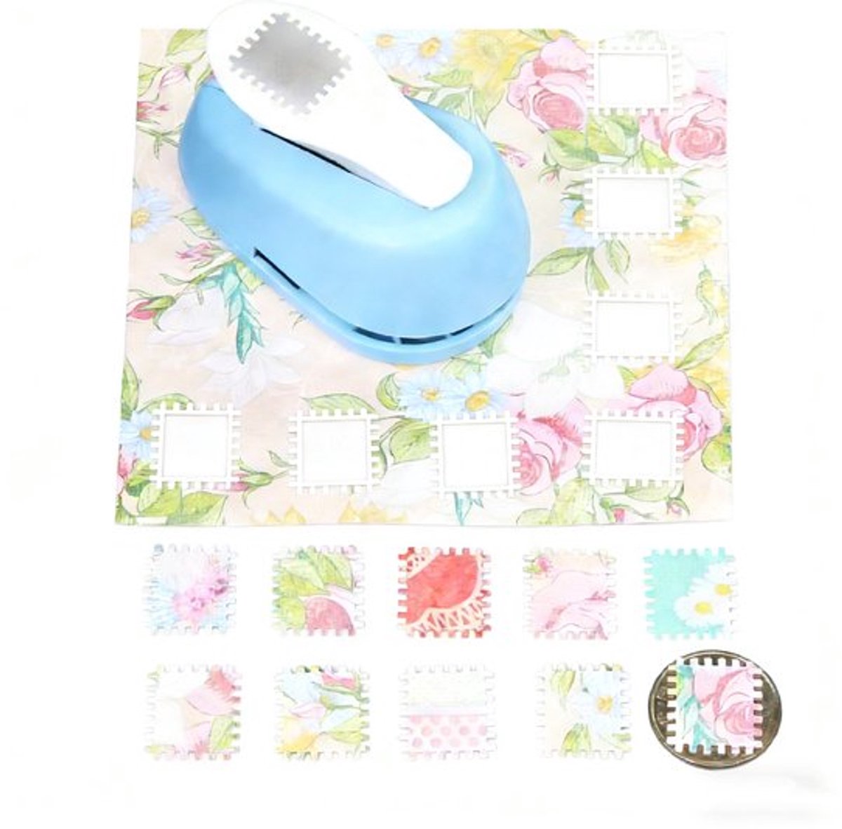 Vierkante pons - Postzegel Vorm Pons - Motiefpons vierkant - postzegelpons voor knutselpapier - draagbare handmatige ergonomische - papierpons - vierkante perforator - voor knutselen etiketten postzegels