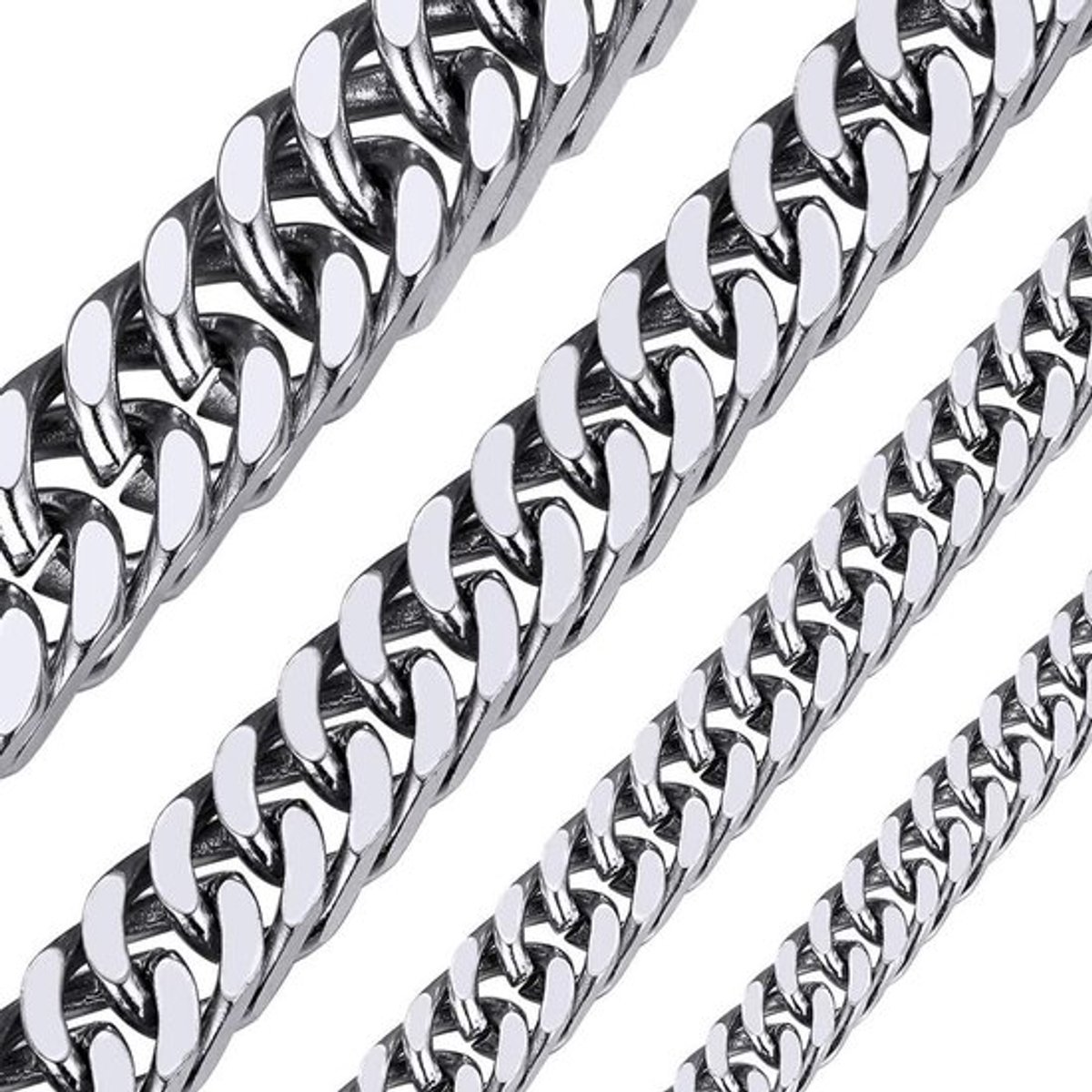 Cuban ketting voor mannen en vrouwen 5mm 7mm 10mm 13mm roestvrij staal Miami curb link ketting 18 tot 30 inch