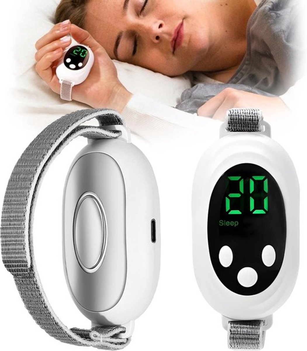 Slaaphulp apparaat / slaaphulpmiddel - slaap hulpmiddel - slaap apparaat - ontspanning apparaat - anti-stress - rust - inslapen - handzaam - 20 standen - USB-voeding - wit - lithium-polymeer batterij - 8x4x2 cm