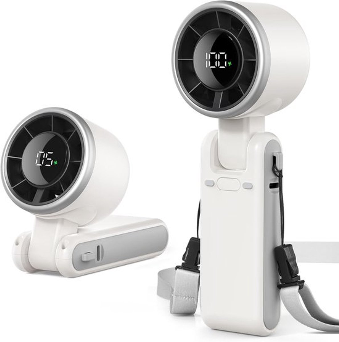 Handventilator - Tafelventilator - Tafelventilator Draadloos - Tafelventilator Oplaadbaar - Mini Ventilator - Met 5 Snelheden - Opvouwbaar - 180° Draaibaar - Persoonlijke Handventilator Voor Op Reis/Buiten/Thuis/Kantoor
