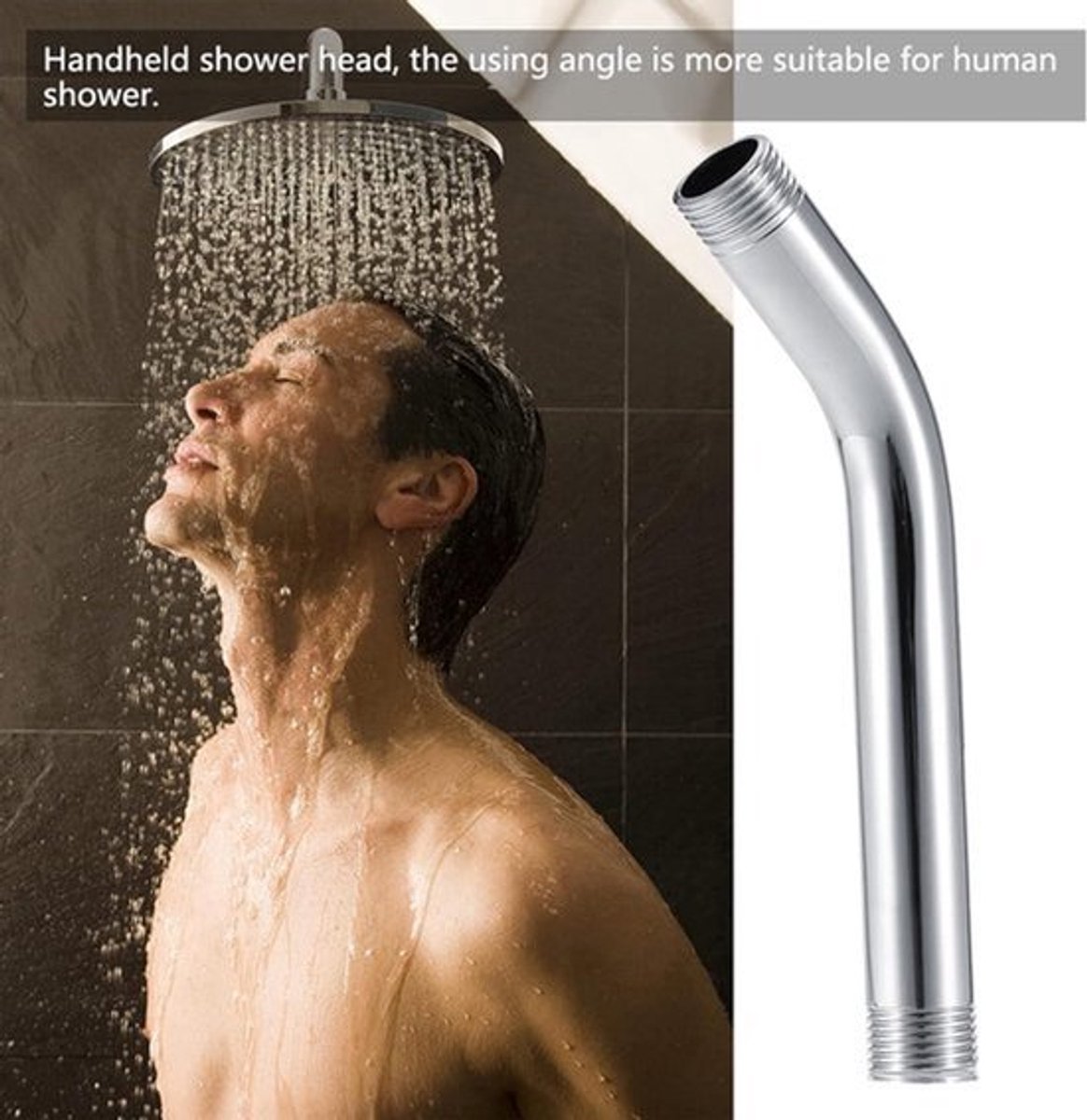RVS Handheld Douche Arm Extension - Gebogen Naar voren - Extra Slang Pijp Wandmontage voor Badkamer