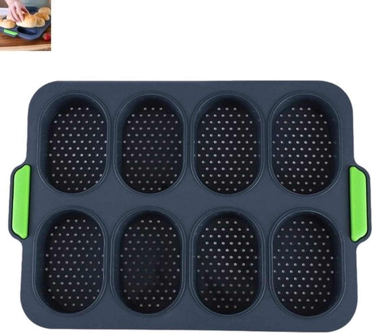 1 stuk - Bakvorm voor Frans brood - antiaanbak baguettesvorm - mini bakvorm - voor zelfgemaakte broodstengels, brownies en broodjes met een knapperige korst - 34.5×23.8×2.5cm - donkerblauw