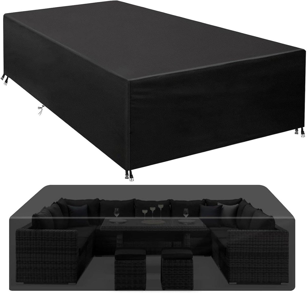 Tuinmeubelhoes - Bankhoes Buiten - Meubels Beschermen - Waterdicht Oxford Stof - 200x90x100 cm - Zwart