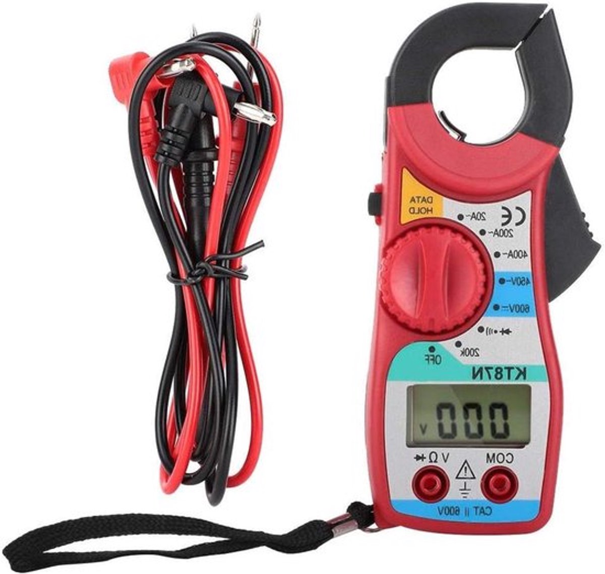 Digitale Stroomtang - Ampèremeter Tester - Elektrische Metingen - Max 400A AC/DC - 600V Bereik - Rood
