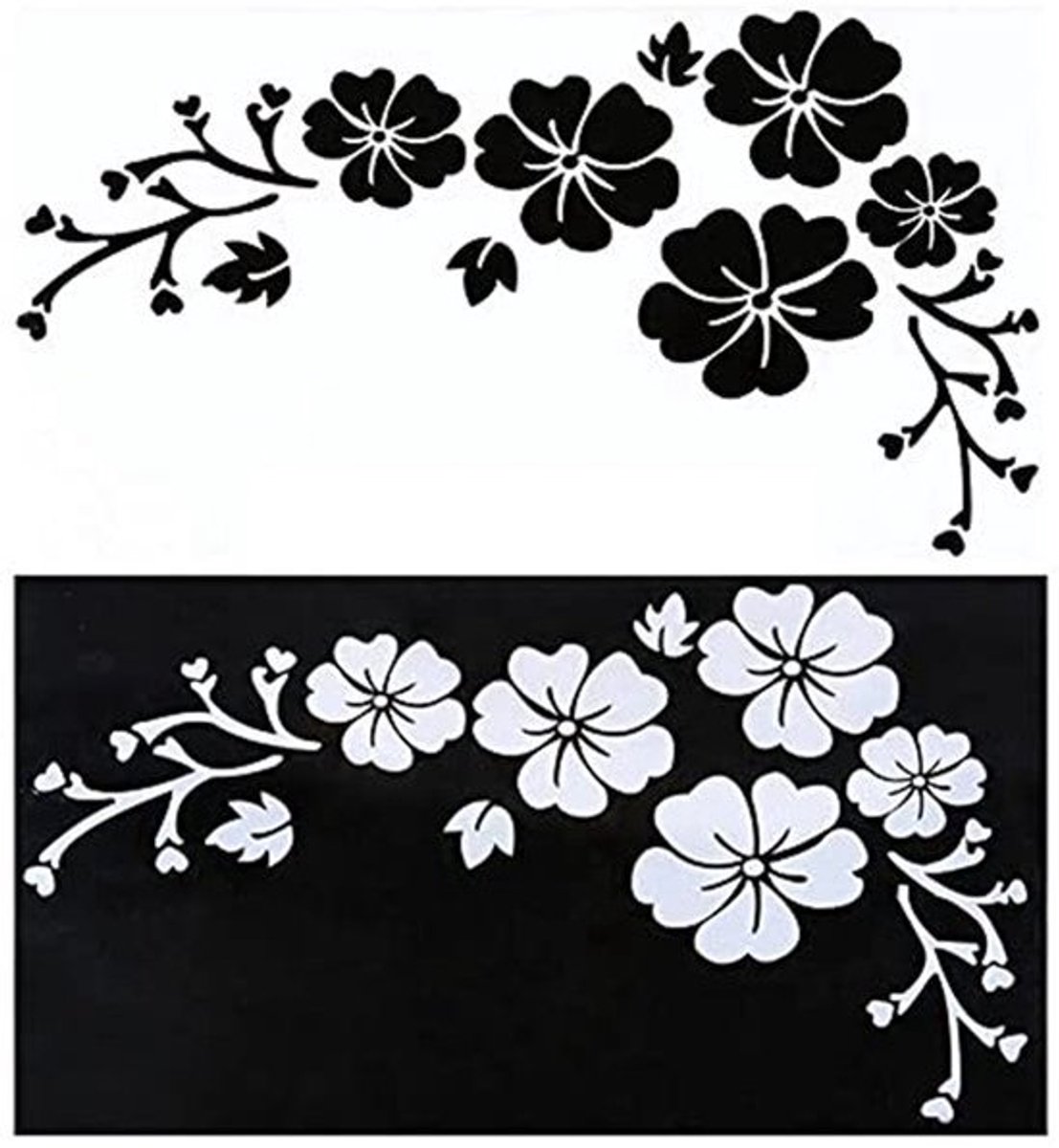 2 Stuks Auto Stickers - Bloemenpatroon - Waterdicht en Duurzaam