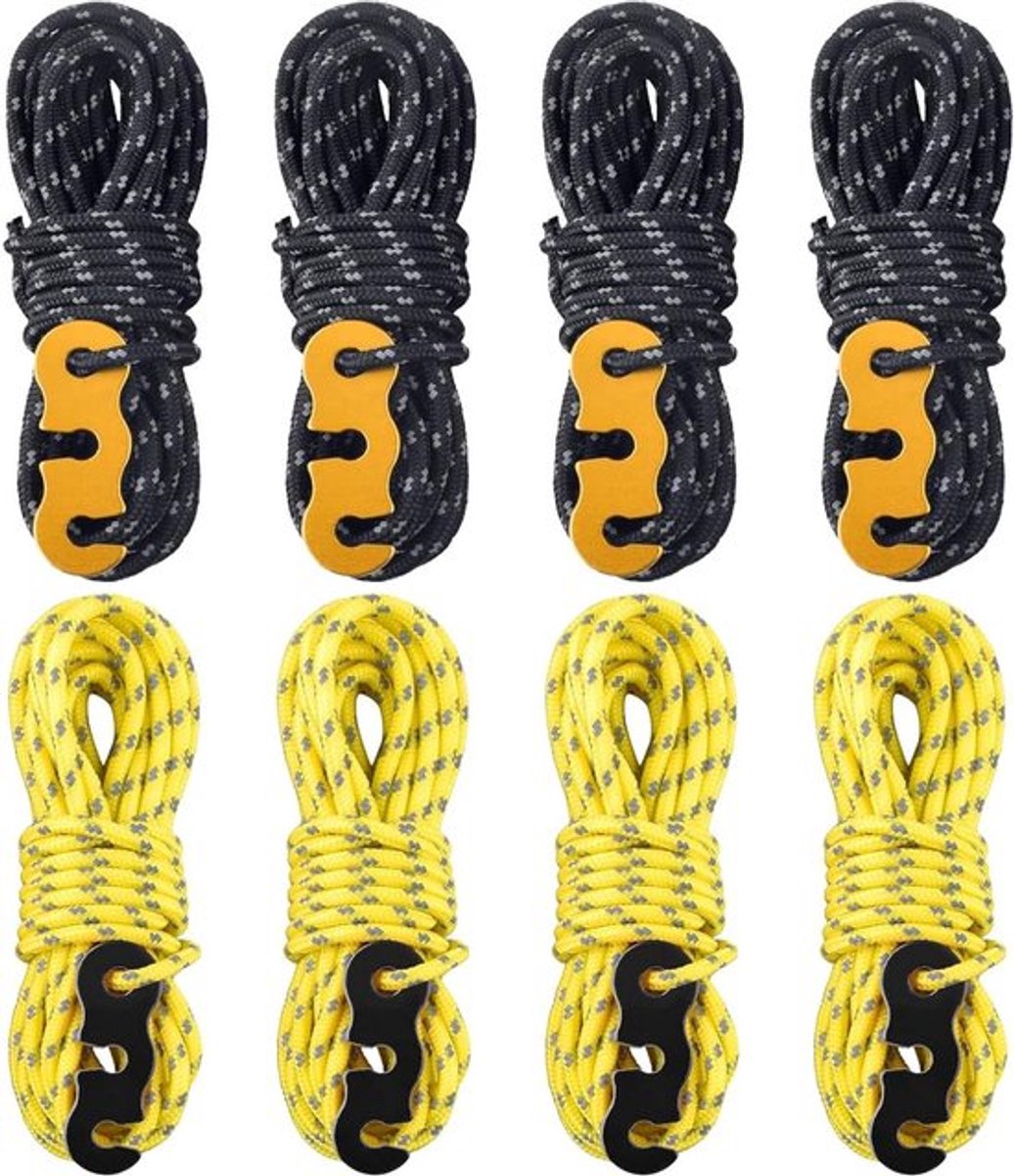 Reflecterend Touw Spanner Set - 8 Stuks Hoogwaardige Nylon Touwspanners voor Camping en Outdoor Avonturen .