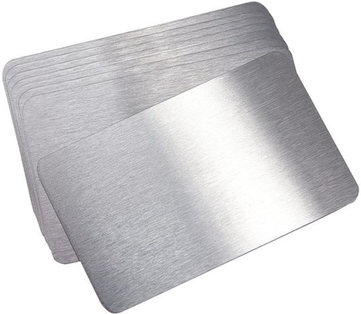 Metalen Visitekaartjes Set van 8 - RVS 8,5 x 5,5 cm - Voor Cadeau- en Kantoor Gebruik