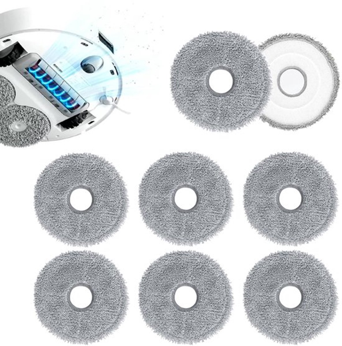 Dweilpads - Geschikt voor dreame X10 / S10 Plus / L10S Ultra - Mop Pad - 13.5*13.5cm - 8 stuks - Grijs