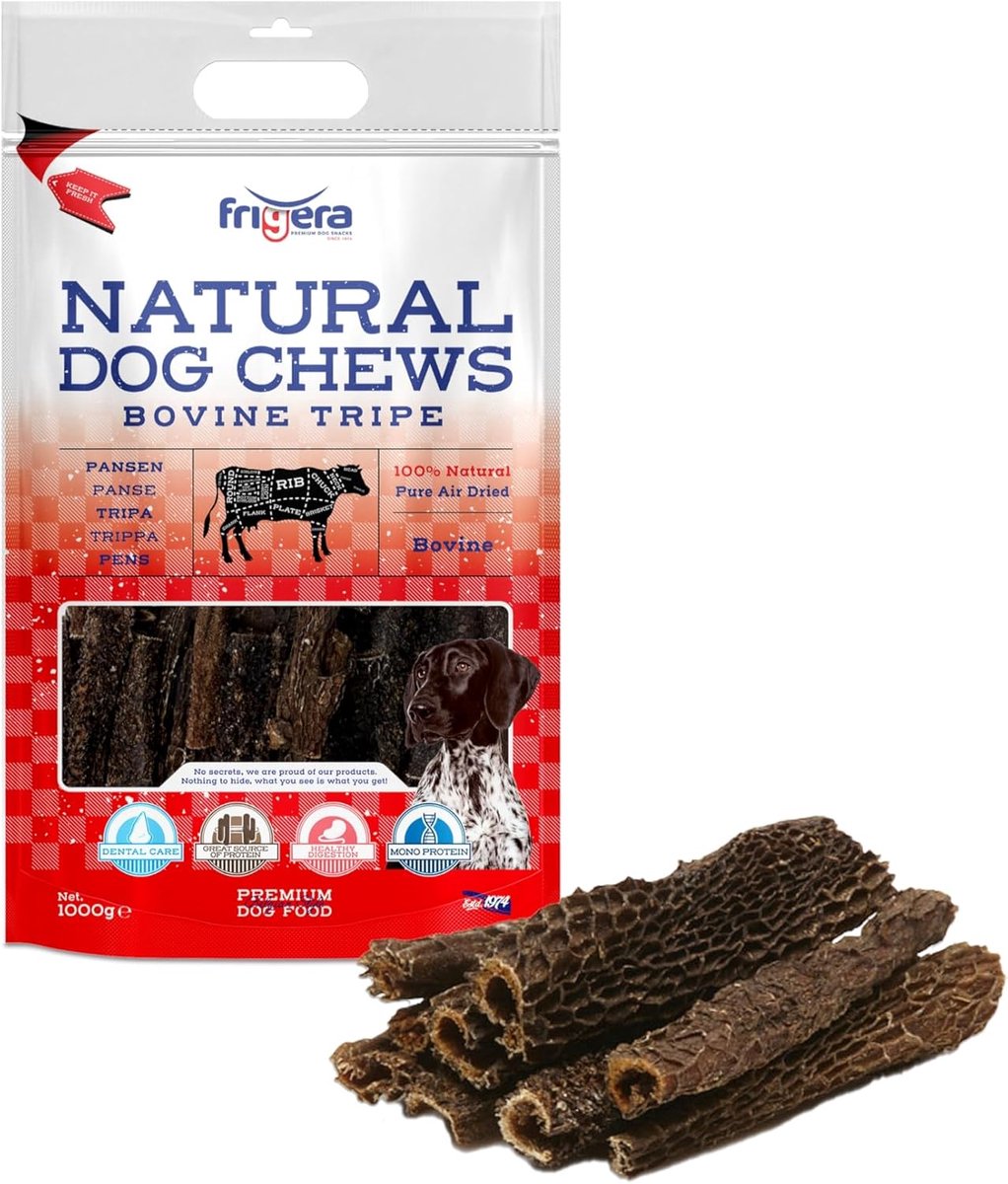 SnelShoppen - Frigera Pens 1000g - Natuurlijke Hondensnacks, Eiwitrijk, Gluten- en Graanvrij, Knapperige Rundvlees Sticks voor Honden, Gezonde Tussend