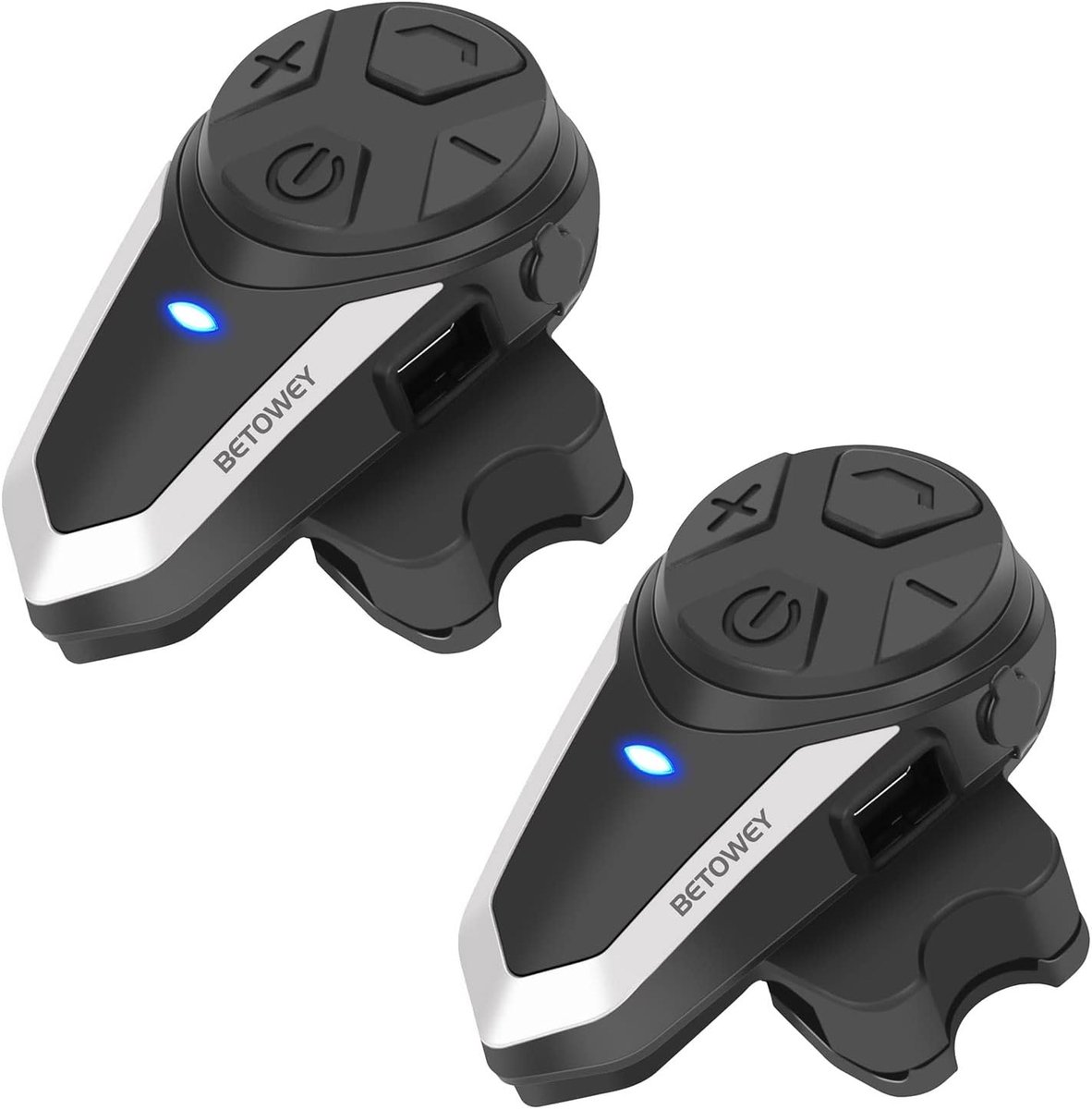 SnelShoppen - Intercom Motorhelm Bluetooth Communicatiesysteem BT-S3 met FM-radio voor Motorfiets ATV Crossmotor - 2 set met Boommicrofoon en Ruisonde