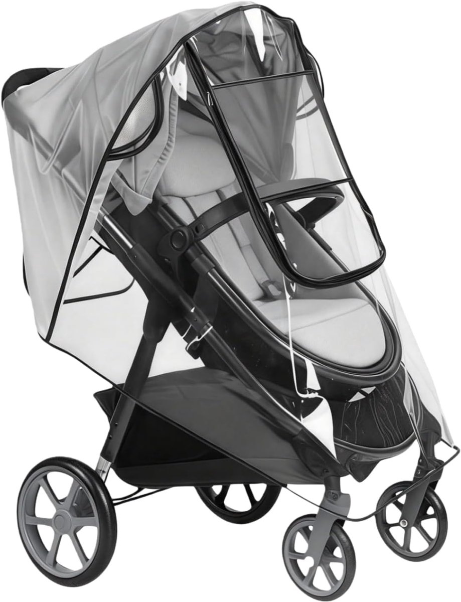 SnelShoppen - Universele Regenhoes voor Buggy en Kinderwagen, Waterdichte Stroller Rain Cover met Contactraampje, Hoogwaardig EVA, Goede Luchtcirculat